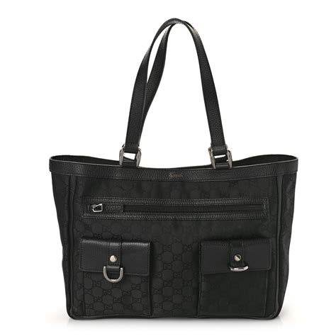 gucci abbey d ring tote|GUCCI Monogram Abbey D Ring Tote Black .